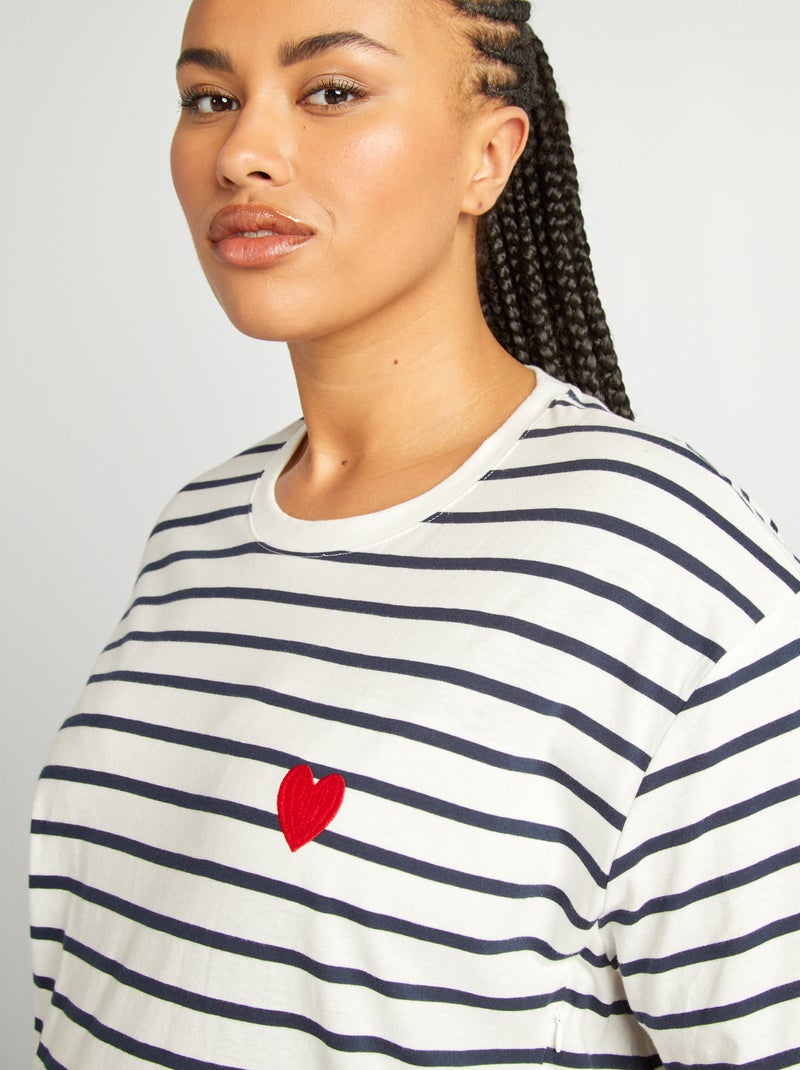 T-shirt per l'allattamento con scollo tondo BIANCO - Kiabi