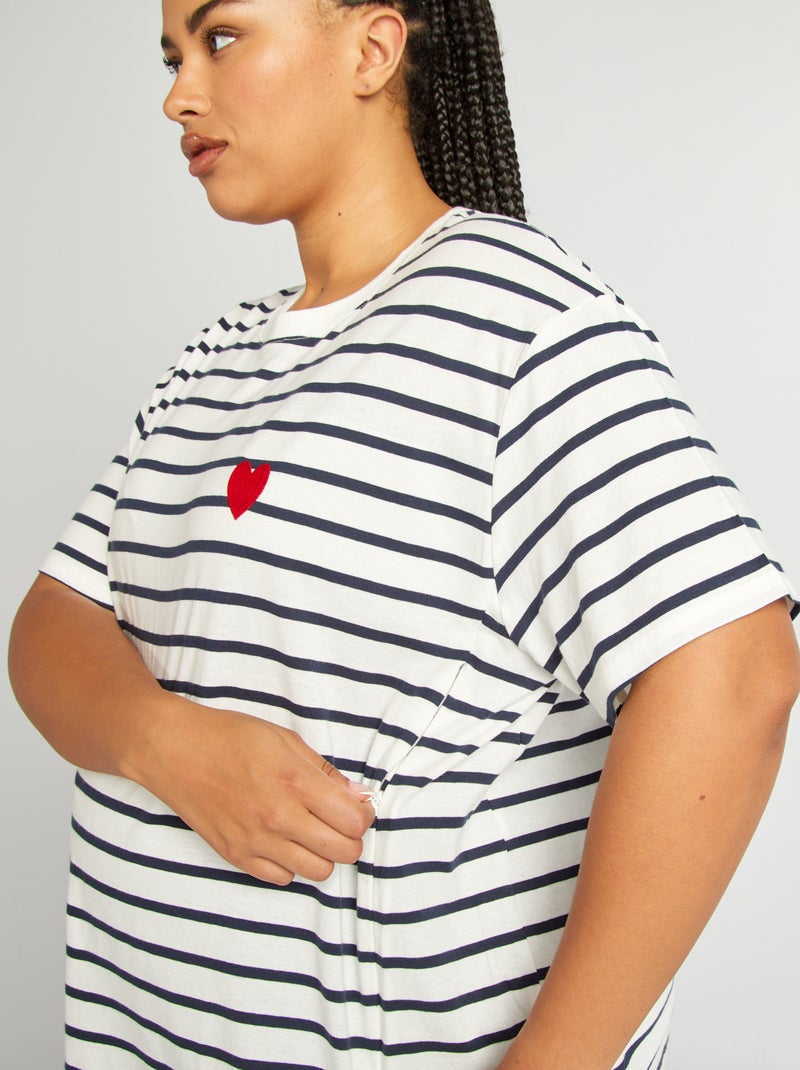 T-shirt per l'allattamento con scollo tondo BIANCO - Kiabi