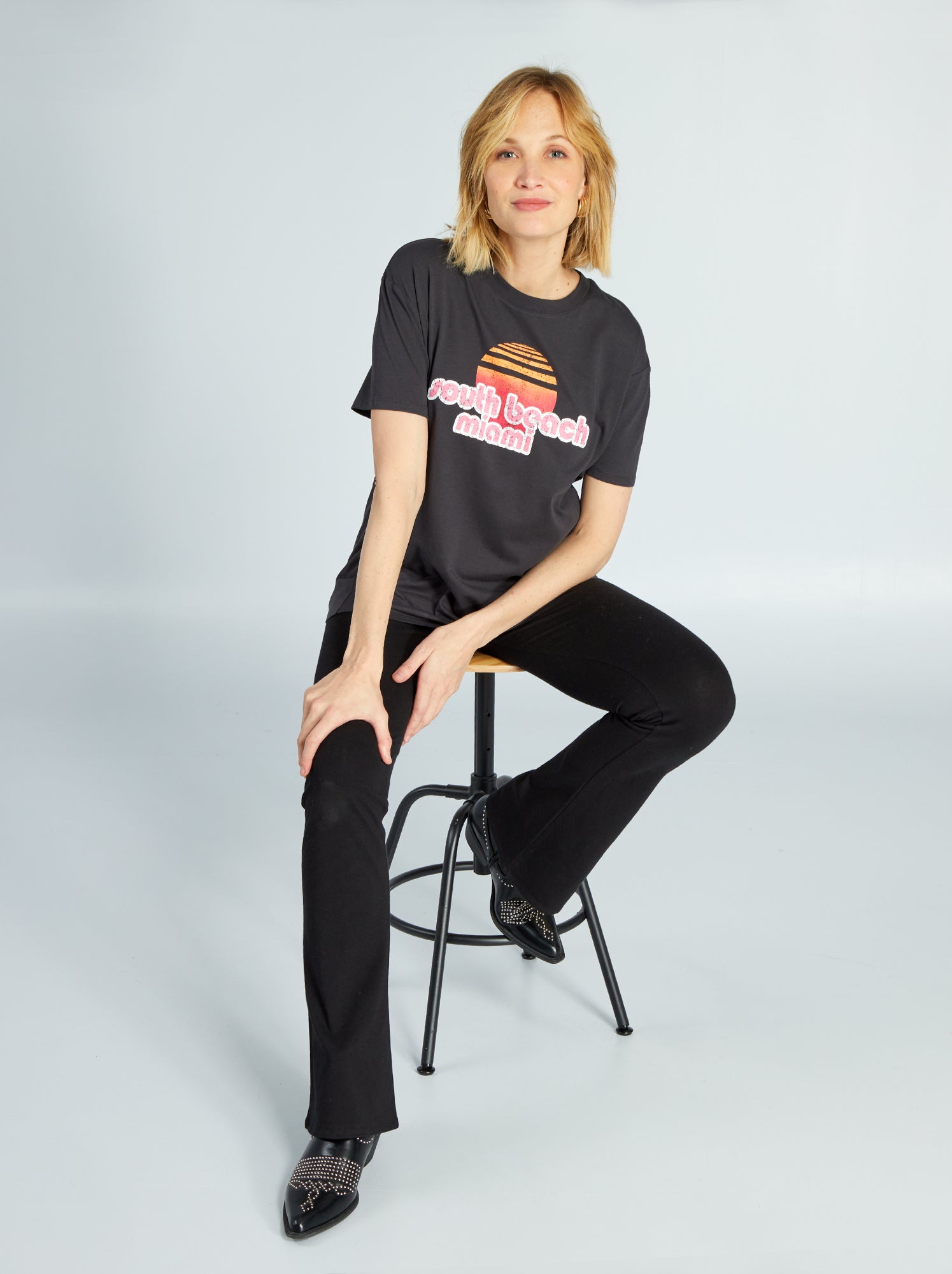 T-shirt Premaman C&amp;A In Viscosa Ed Elastan - Scollo A V E Design Per Allattamento, Comoda E Moderna