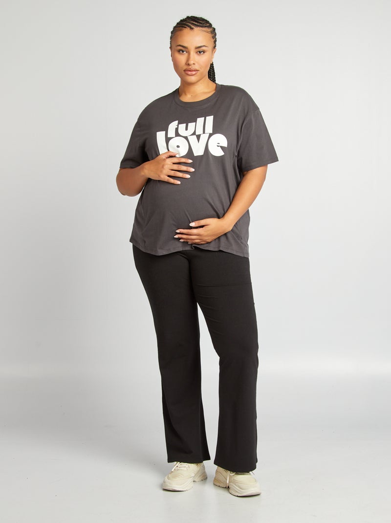 T-shirt per l'allattamento con scollo tondo NERO - Kiabi