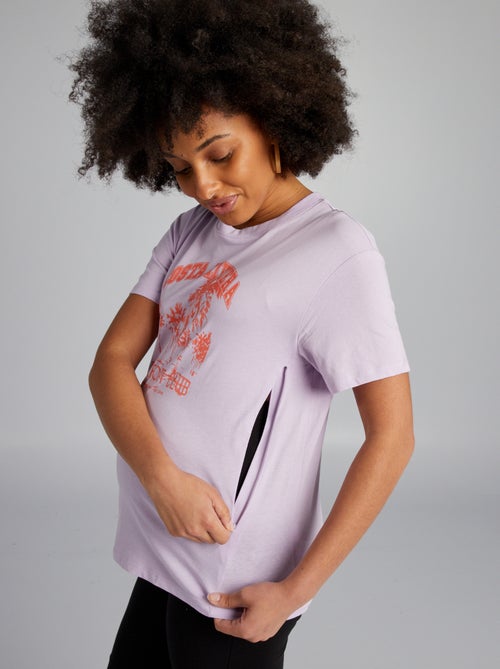 T-shirt per l'allattamento con scollo tondo - Kiabi