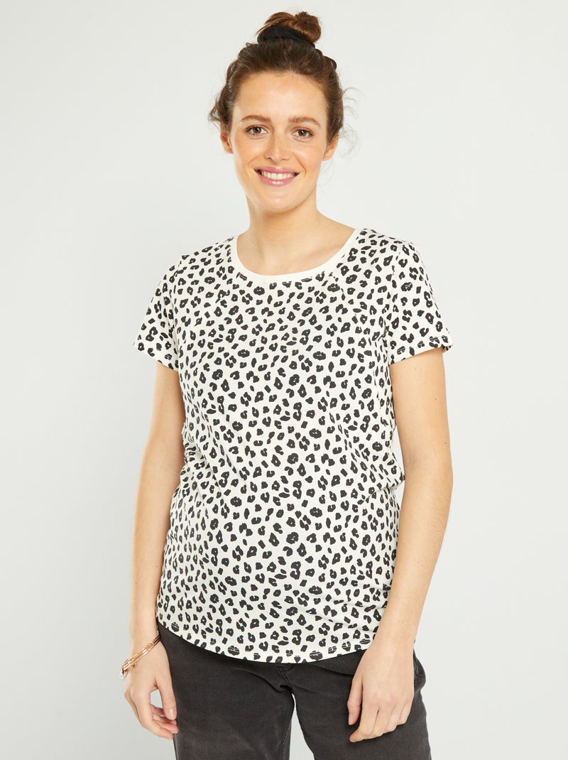 T-shirt per l'allattamento con zip invisibili BIANCO - Kiabi
