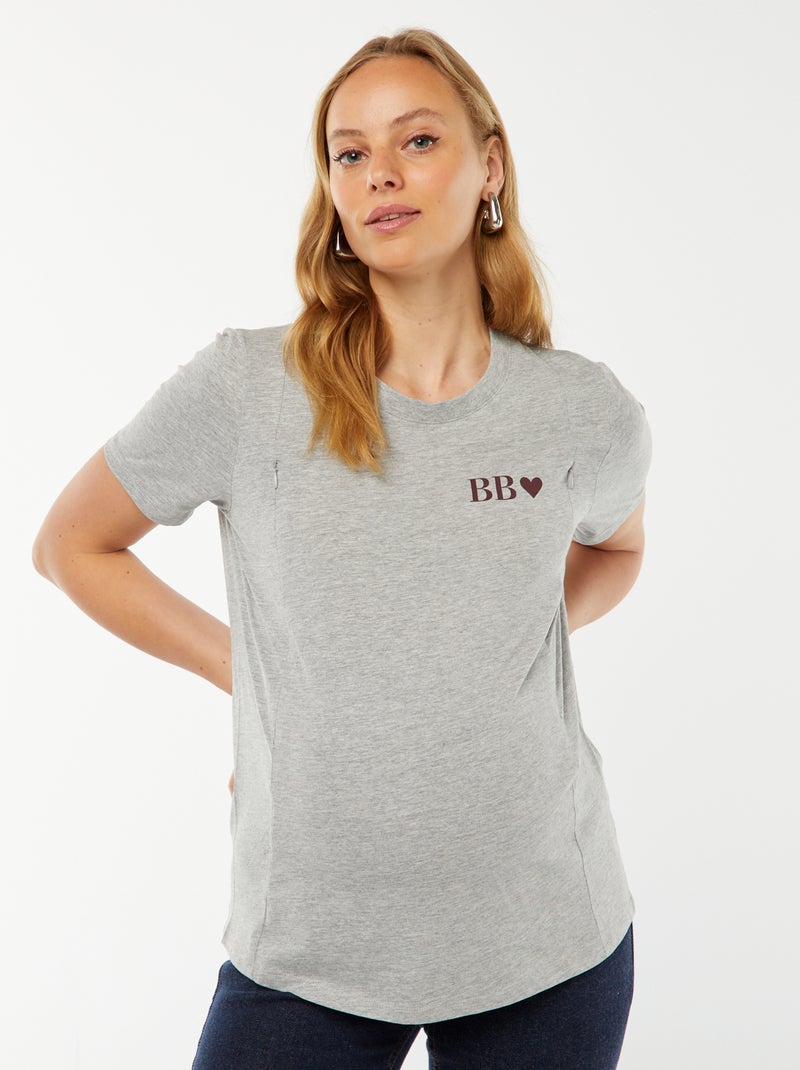 T-shirt per l'allattamento Grigio - Kiabi
