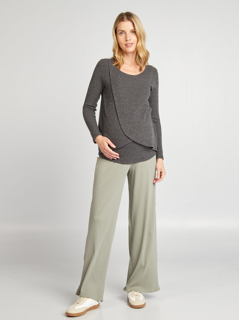 T-shirt per l'allattamento in tessuto soffice GRIGIO - Kiabi