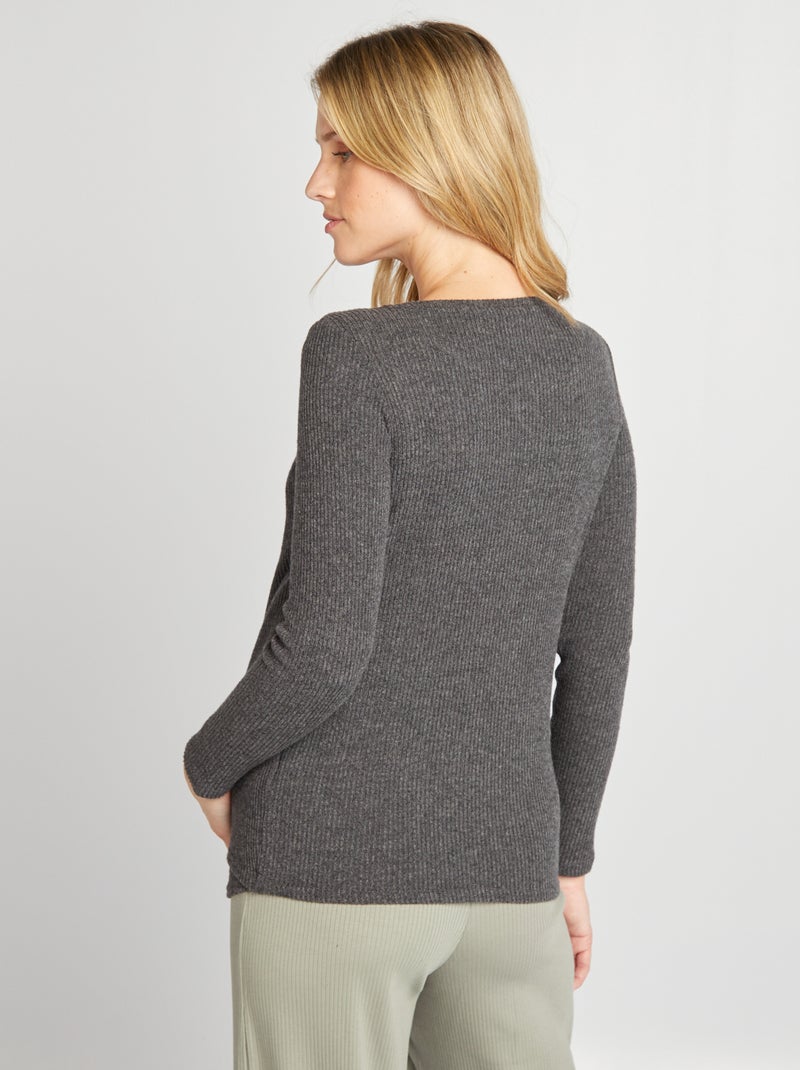 T-shirt per l'allattamento in tessuto soffice GRIGIO - Kiabi