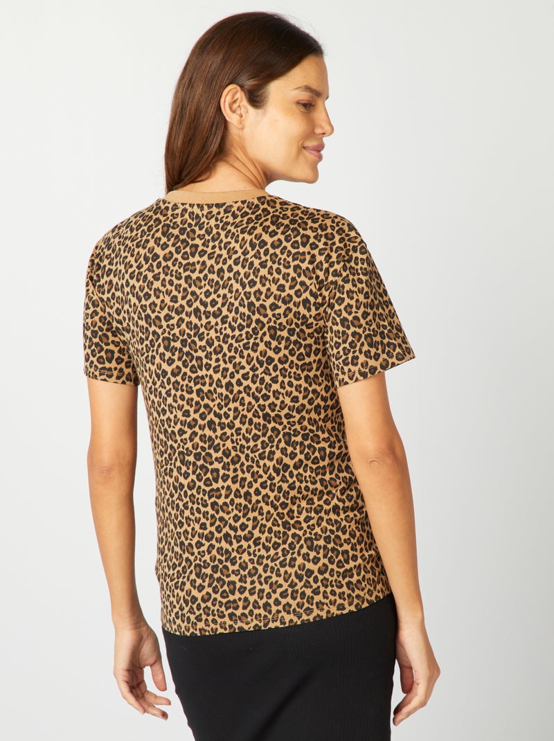 T-shirt per l'allattamento leopardata BEIGE - Kiabi
