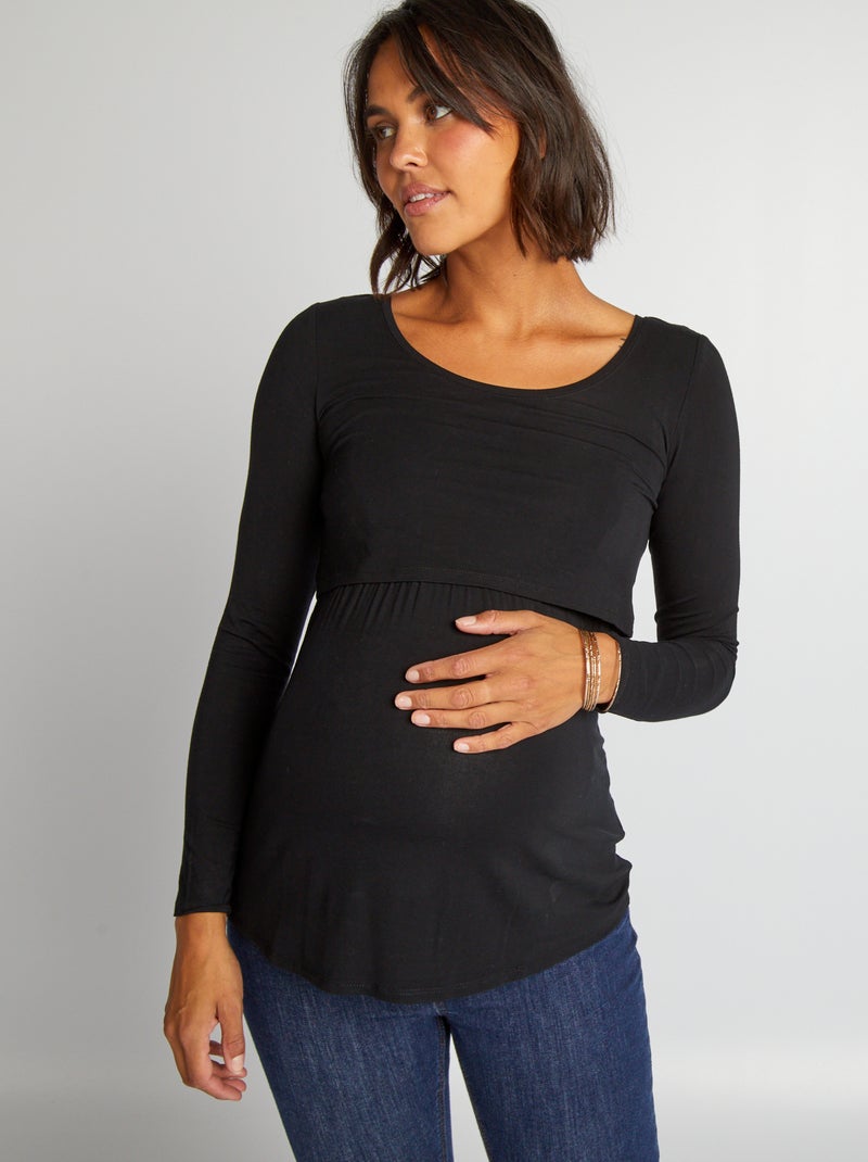 T-shirt per l'allattamento nero - Kiabi
