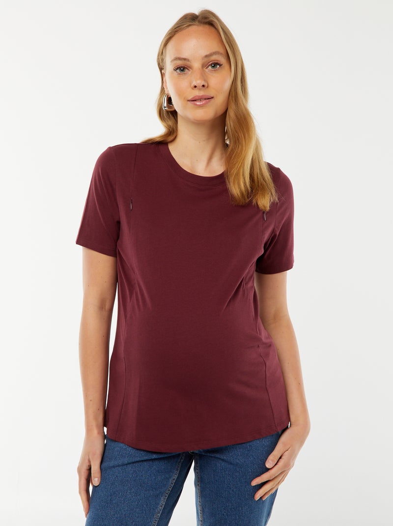 T-shirt per l'allattamento rosso - Kiabi