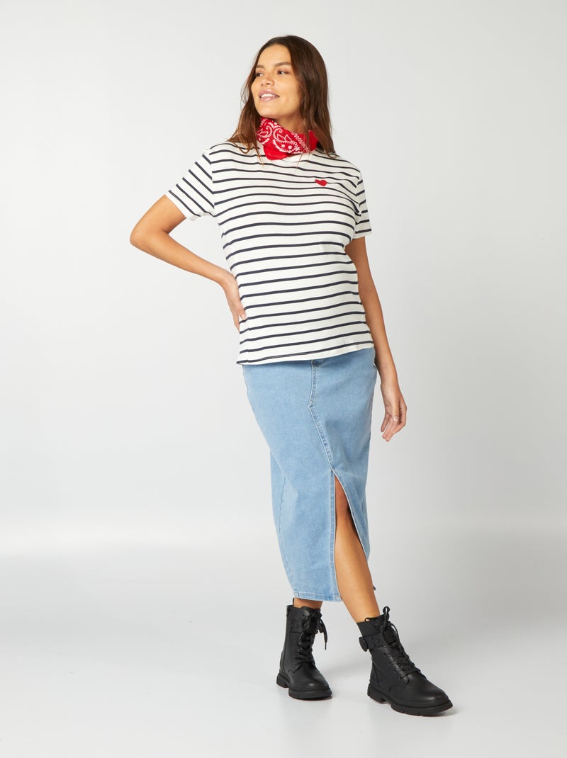 T-shirt per l'allattamento stampata BIANCO - Kiabi