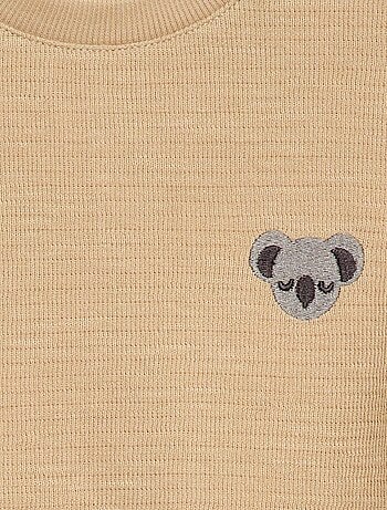 T-shirt pesante con animale ricamato