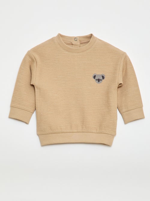 T-shirt pesante con animale ricamato - Kiabi