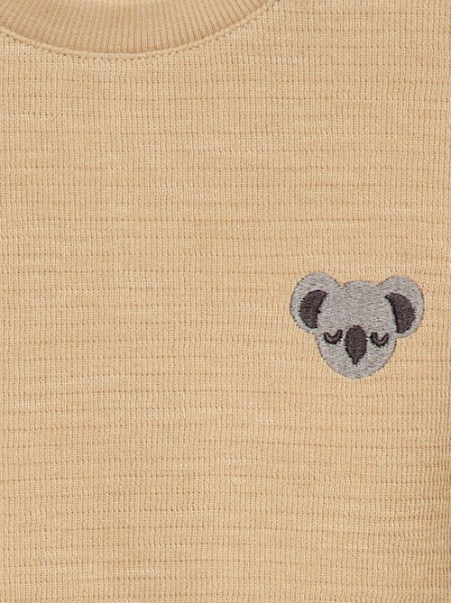 T-shirt pesante con animale ricamato - Kiabi