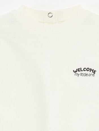 T-shirt pesante con animale ricamato