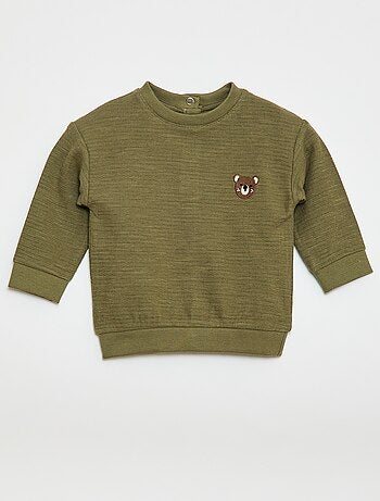 T-shirt pesante con animale ricamato