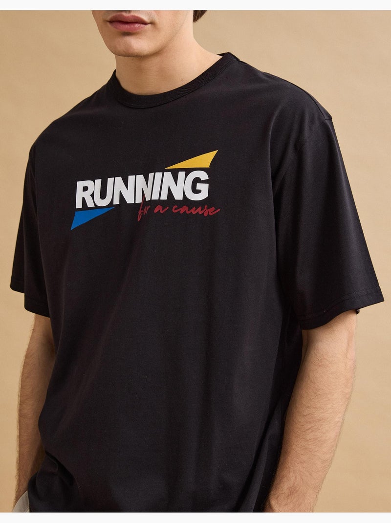 T-shirt pesante stampata, MO Fashion Nero - Kiabi