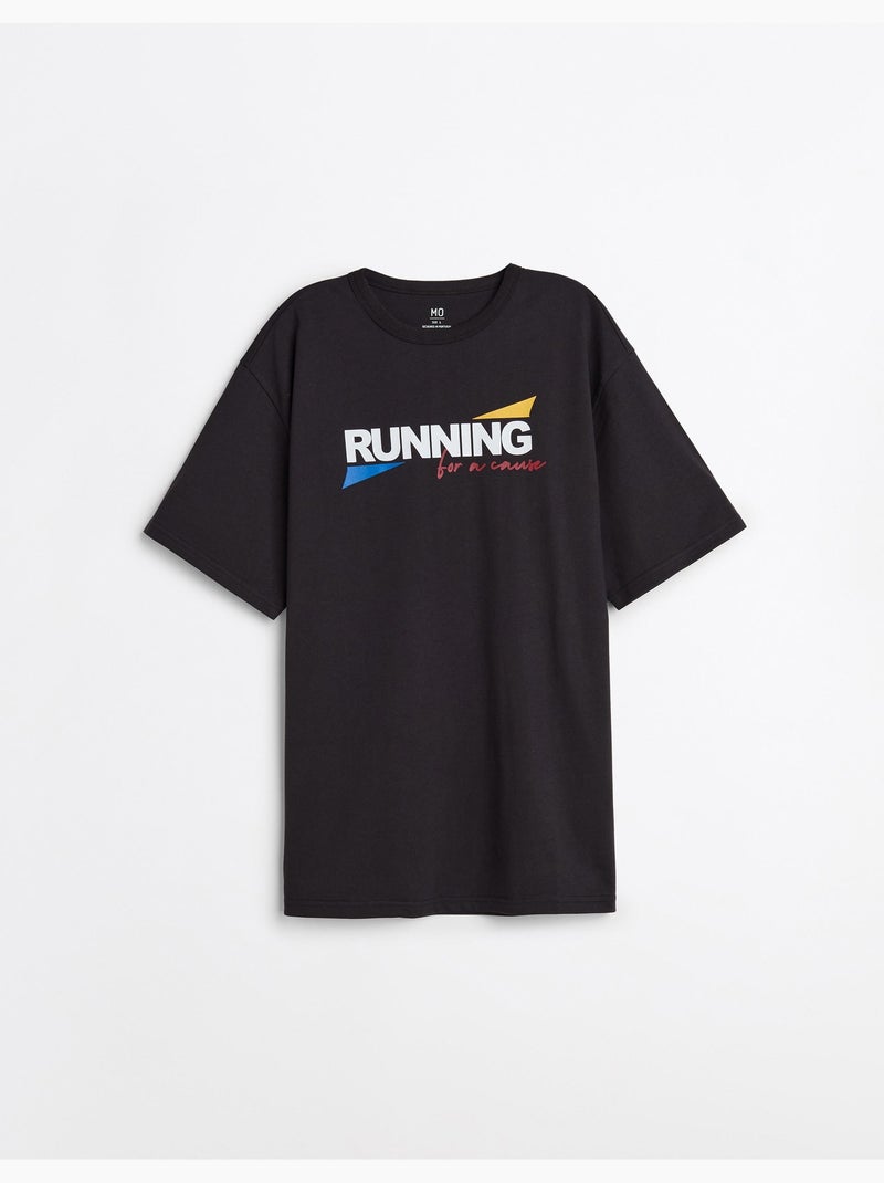 T-shirt pesante stampata, MO Fashion Nero - Kiabi