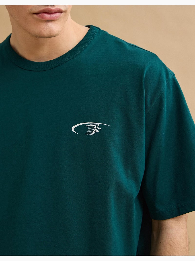 T-shirt pesante stampata, MO Fashion Verde - Kiabi