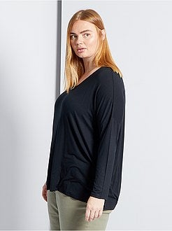 Taglie forti donna - T-shirt pigiama con dettaglio in pizzo - Kiabi