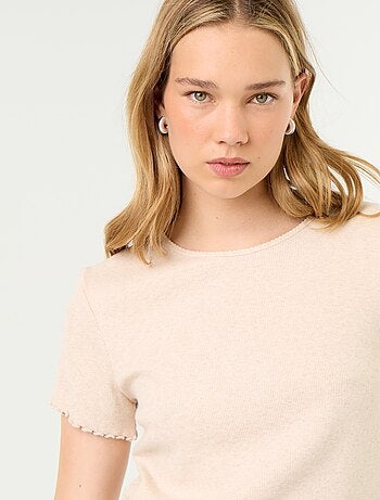 T-shirt pigiama in maglia a costine