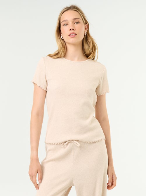 T-shirt pigiama in maglia a costine - Kiabi