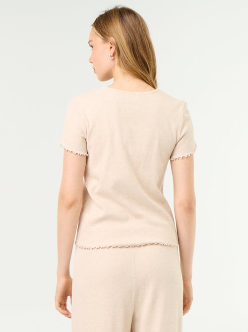 T-shirt pigiama in maglia a costine - Kiabi