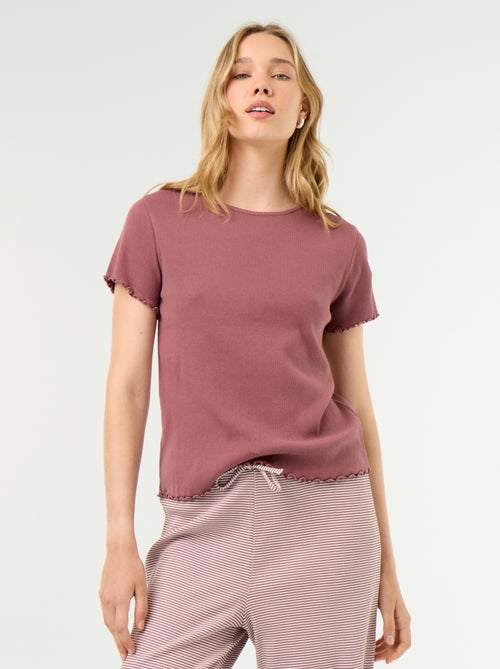 T-shirt pigiama in maglia a costine - Kiabi