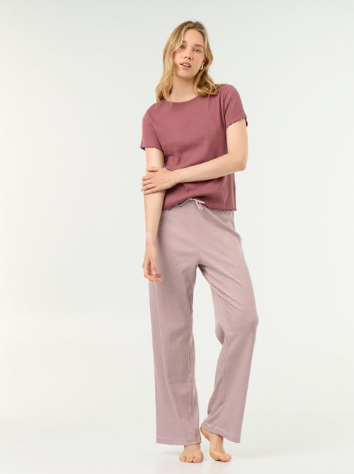 T-shirt pigiama in maglia a costine - Kiabi