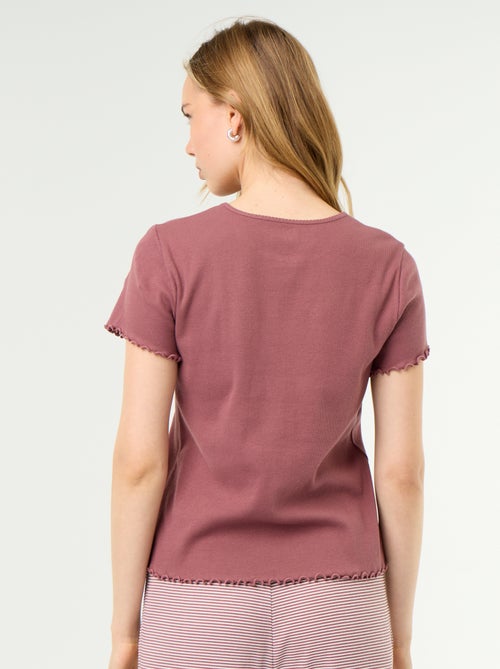 T-shirt pigiama in maglia a costine - Kiabi