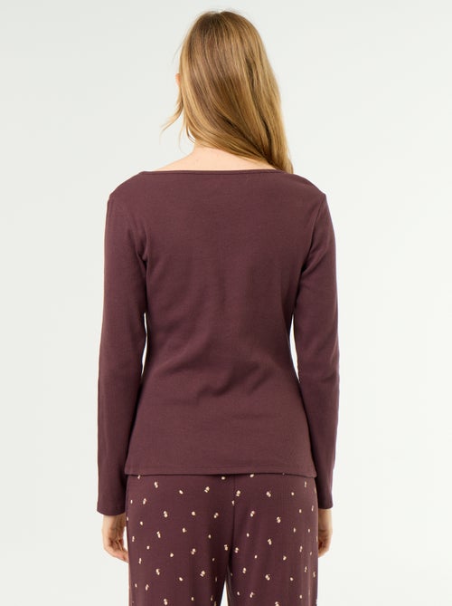 T-shirt pigiama in maglia a costine - Kiabi