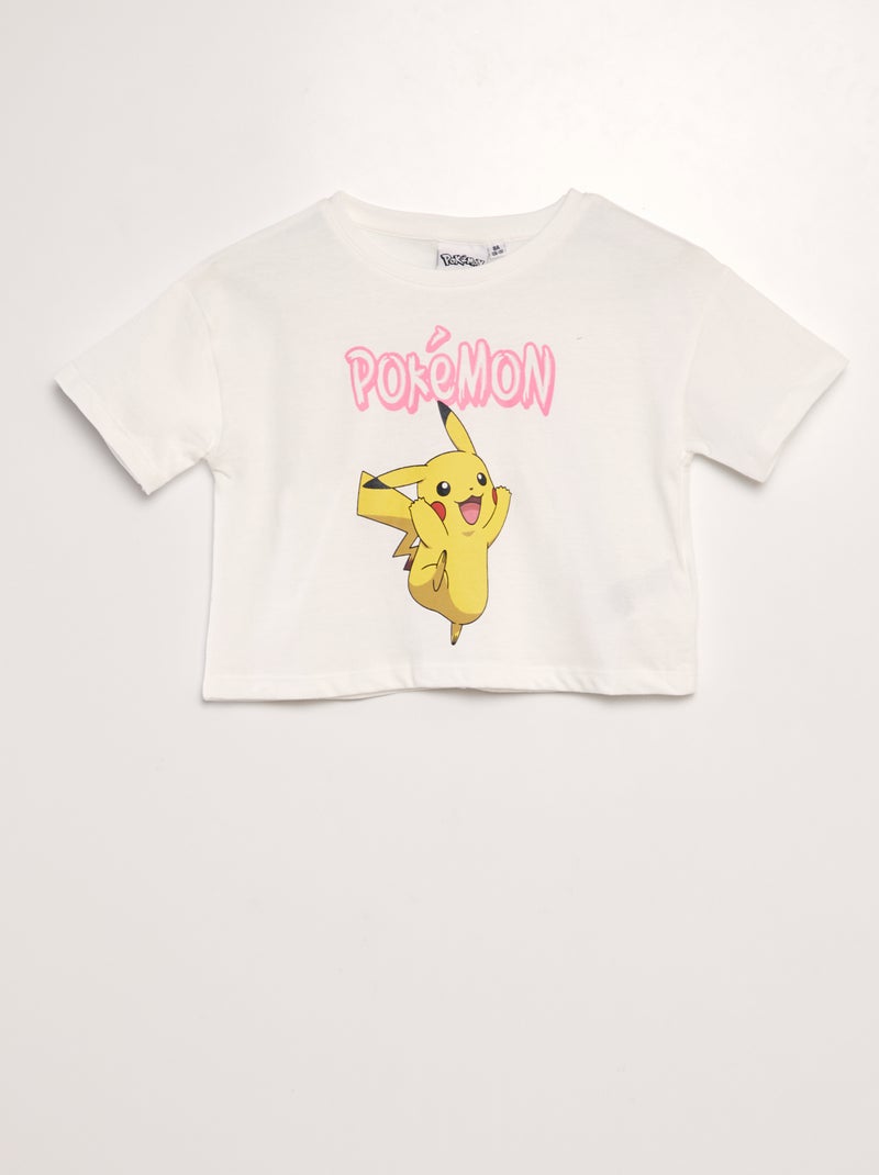 T-shirt  'Pikachu' crop-top BIANCO - Kiabi