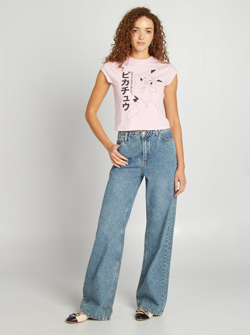 T-shirt 'Pikachu' maniche corte ROSA - Kiabi