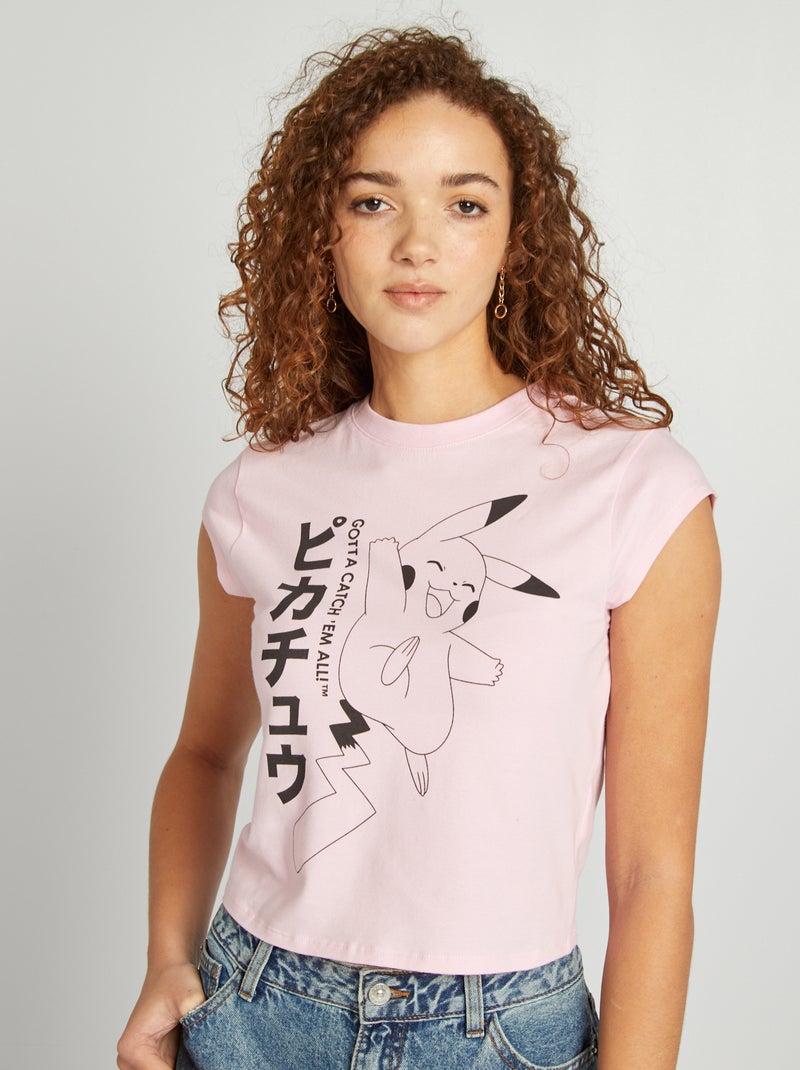 T-shirt 'Pikachu' maniche corte ROSA - Kiabi