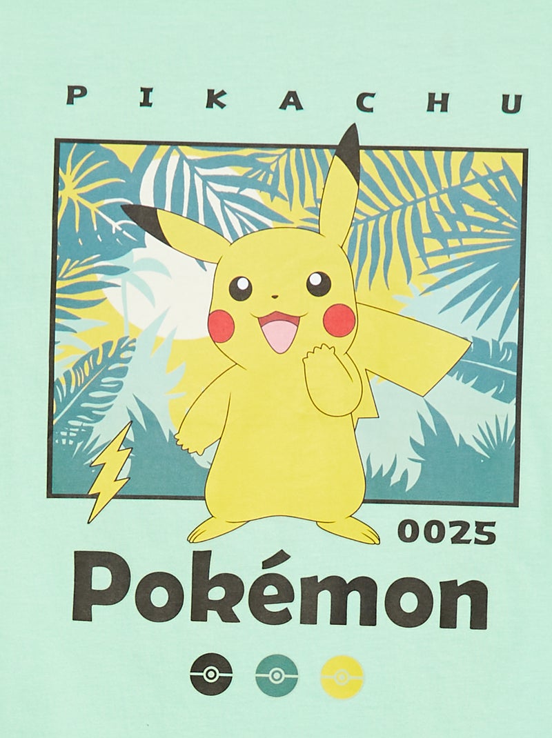 T-shirt 'Pikachu' 'Pokemon' maniche corte verde - Kiabi