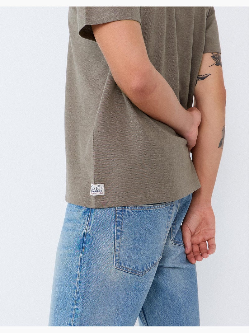 T-shirt piquet, mo fashion Marrone - Kiabi