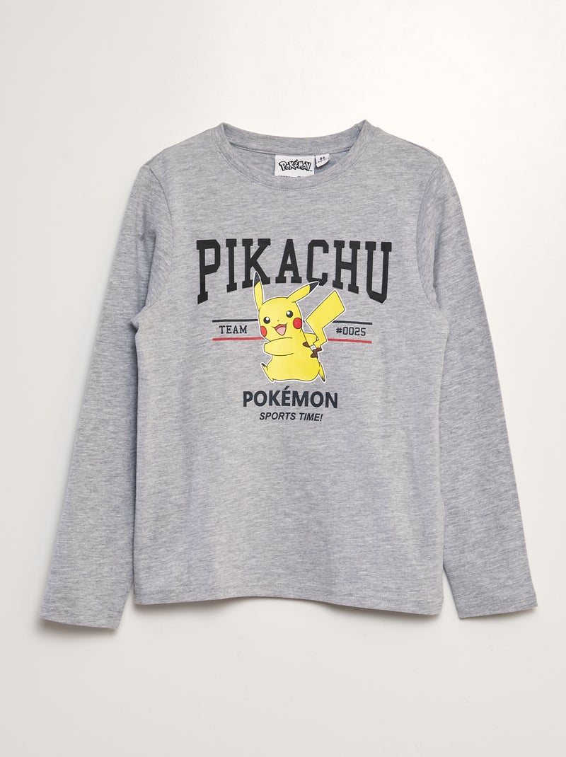 T-shirt 'Pokemon' maniche lunghe GRIGIO - Kiabi