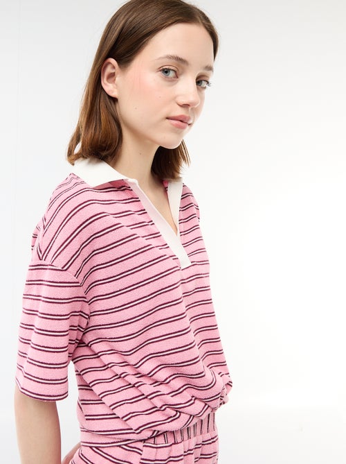 T-shirt polo ampio in spugna - Kiabi