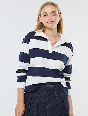 T-shirt polo oversize a righe