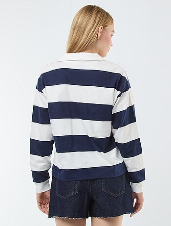 T-shirt polo oversize a righe