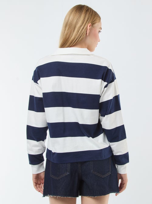 T-shirt polo oversize a righe - Kiabi