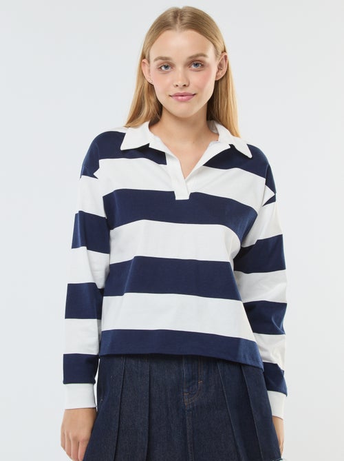 T-shirt polo oversize a righe - Kiabi