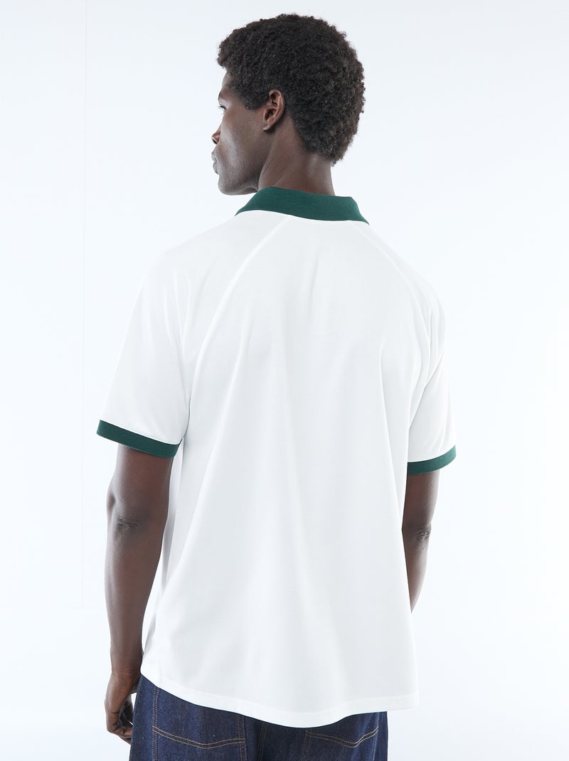 T-shirt polo stampato con messaggio Bianco - Kiabi