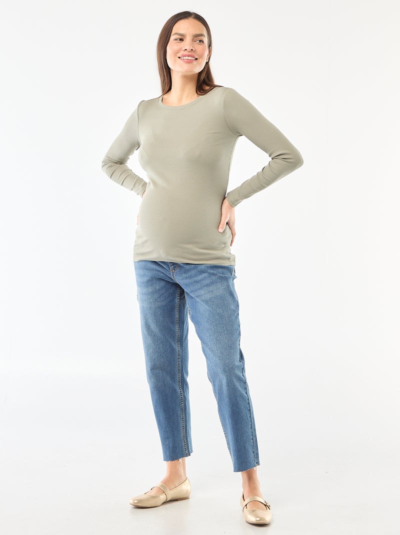 T-shirt premaman a coste Verde - Kiabi
