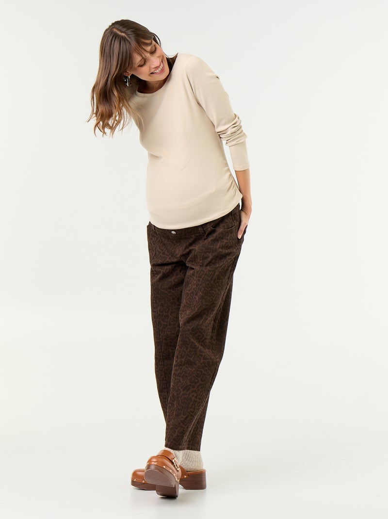 T-shirt premaman a costine Beige - Kiabi