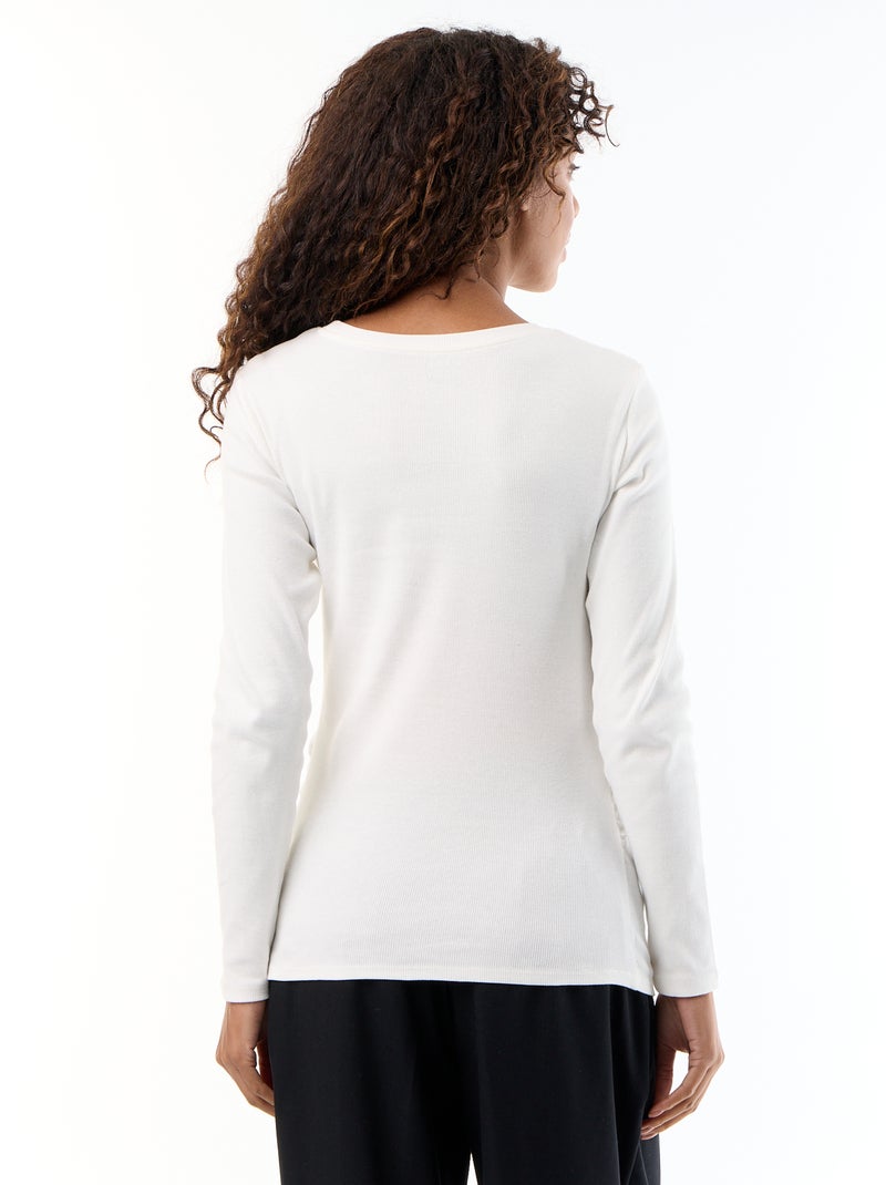 T-shirt premaman a costine Bianco - Kiabi