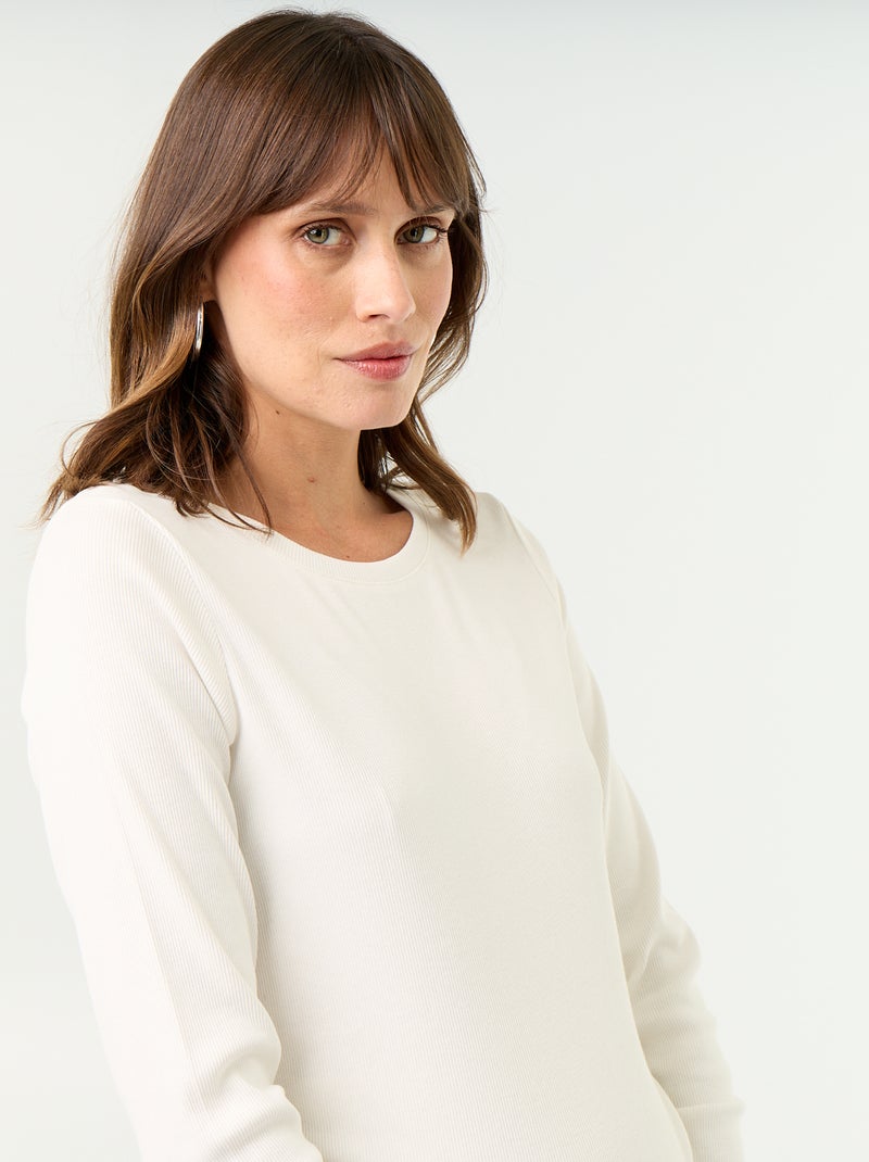 T-shirt premaman a costine Bianco - Kiabi