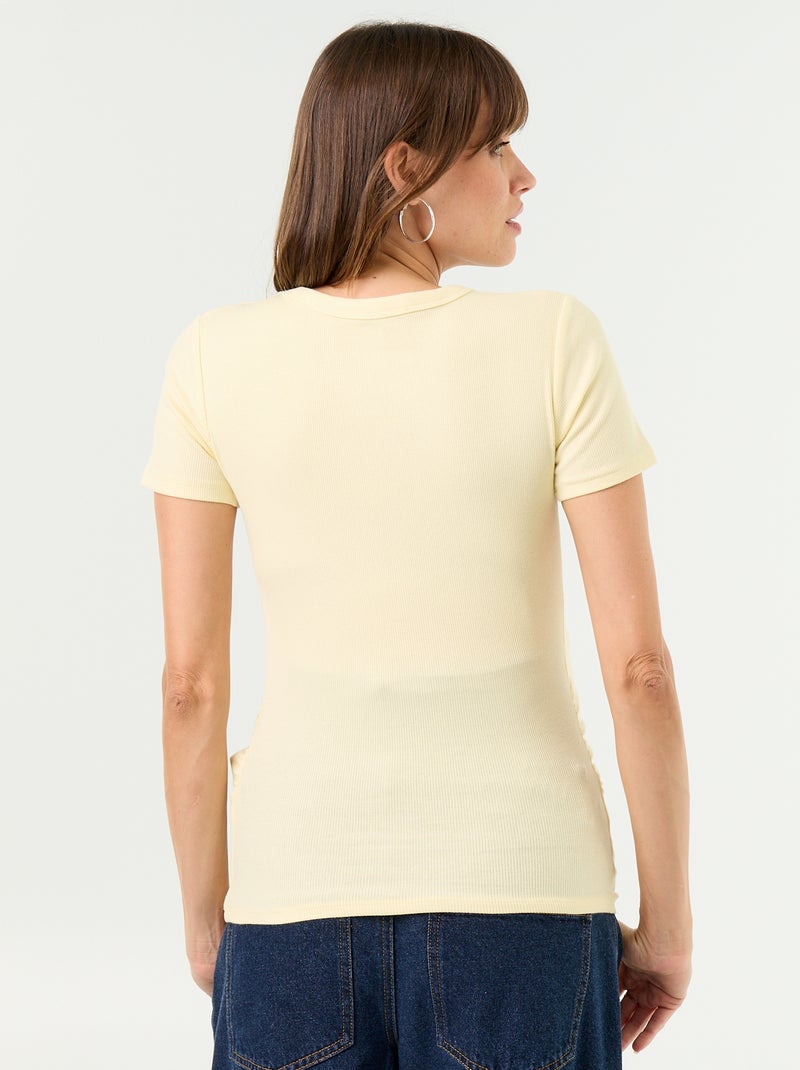 T-shirt premaman a costine Giallo - Kiabi