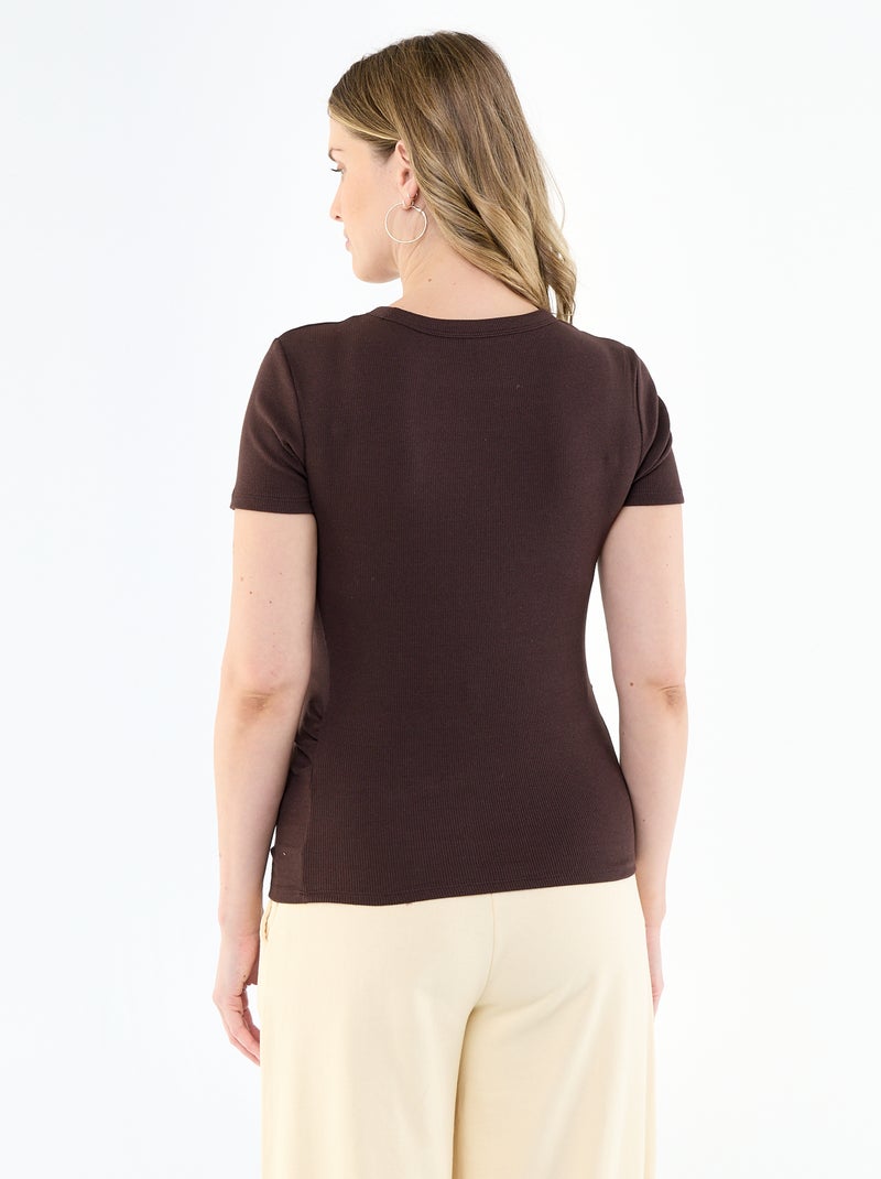 T-shirt premaman a costine Marrone - Kiabi
