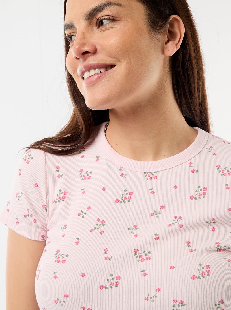 T-shirt premaman a costine Rosa - Kiabi