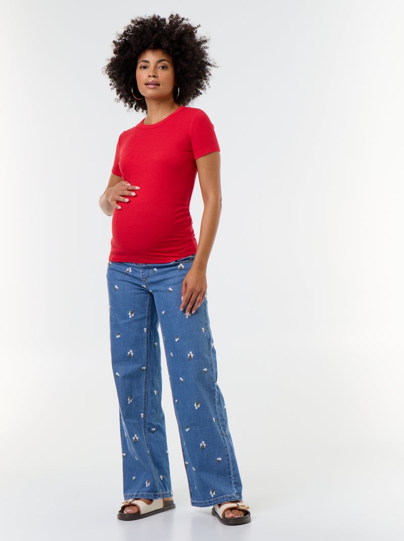 T-shirt premaman a costine Rosso - Kiabi