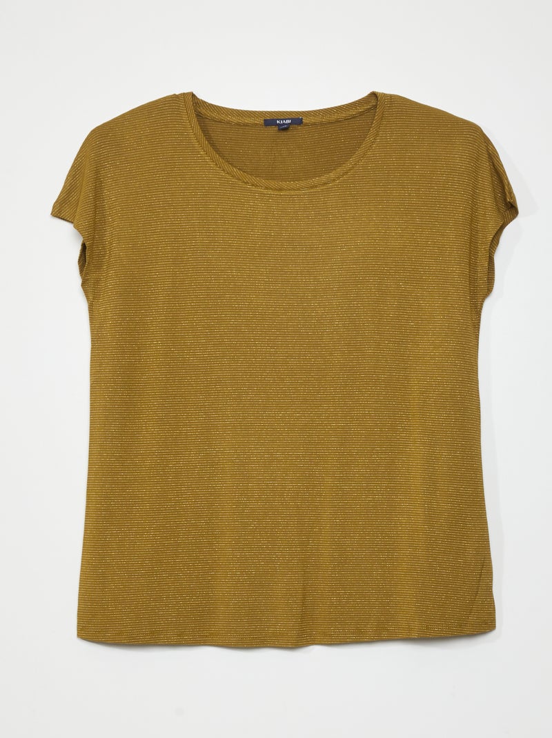 T-shirt premaman a maniche corte a righe sottili VERDE - Kiabi